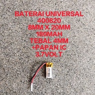 Baterai Headset TWS Smartwatch Bando Universal ada papan ic murah meriah 301525 350929 400820 401119