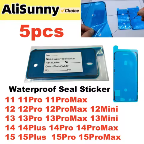 5pcs Waterproof Sticker for iPhone 16 11 12 13 14 Pro Max 15 Plus 3M Adhesive LCD Screen Frame Seal