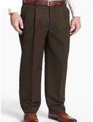 Venants Shop - Celana Formal Pria Panjang Kerja Model Semi Baggy Coklat Tua Bahan Teflon 27-40 Atea