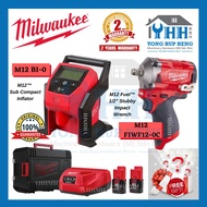 Milwaukee M12 FUEL™ SUB COMPACT ½″ IMPACT WRENCH (M12 FIWF12-0) &amp; M12™ SUB COMPACT INFLATOR (M12 BI-0)
