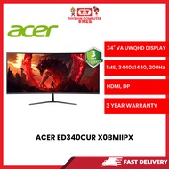 ACER ED340CUR X0BMIIPX, 34'' CURVED WQHD,BLACK,250NITS,200HZ VA GAMING MONITOR