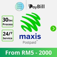 Automatic SIM or Bill Payment for Maxis Postpaid (Instant Bill) - Flexi Amount from RM5 - RM2000 (MI