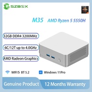 SZBOX M55 AMD Ryzen 5 5500U/5300U/3550H Mini PC R5 5625U / R7 5825U 2TB Windows Office Gaming Comput