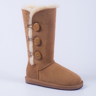 รองเท้าบู๊ตหิมะ UGG Auzland Sheepskin ทรงสูง ขนแกะแท้ สไตล์ฤดูใบไม้ร่วงและฤดูหนาว ส้นแบน รองเท้าบู๊ต