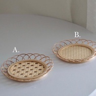 [Ready stock] INS Rattan handmade coaster
