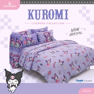 Fountain ฟาวน์เทน ผ้าปูที่นอนขนาด 3.5 5 6 ฟุตลายลิขสิทธิ์แท้ KUROMI คุโรมิ รหัส FTC153 FTC154 FTC170