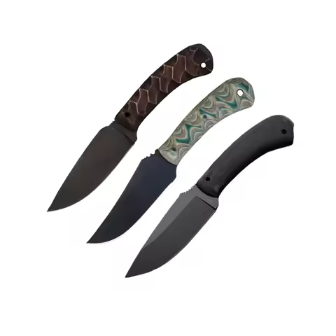 WKL Woodman Straight Fixed Blade Knife 80CrV2 Blade Indian Maple/G10/Mikata Handle Tactical EDC Surv