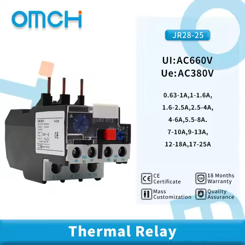 JR28-25 Thermal Overload Relay Adjustable Relaying With Over Current Protection Used For AC Contract