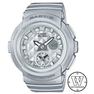 Casio Baby-G BGA-195-8A Silver Resin Band Ladies Watch BGA-195 BGA195