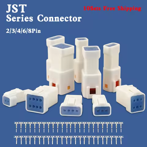 10 sets JST JWPF type Automotive Waterproof Cable Connector 2 3 4 6 8 pin Male Female Butt Plug 02T-