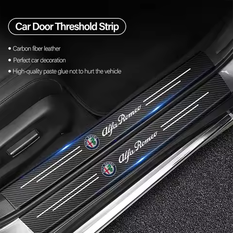 Alfa Romeo Car Threshold Strip Anti Stepping Leather Protective Sticker For Alfa Romeo Giulietta 159