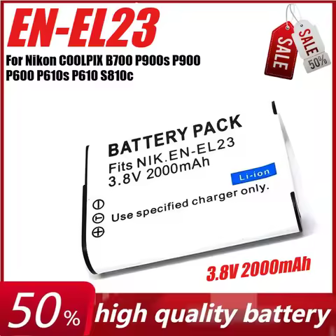 3.8V 2000mAh EN-EL23 ENEL23 Camera Battery for Nikon COOLPIX B700 P900s P900 P600 P610s P610 S810c E