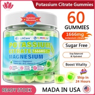 LILICARE Potassium Citrate Gummies 1666mg for Adults - Potassium Supplement, Magnesium Glycinate, Zi