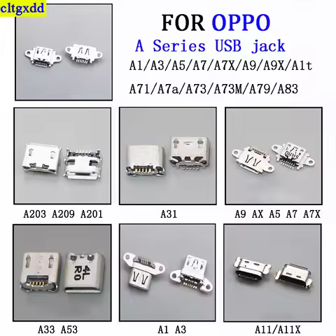 cltgxdd 2piece FOR OPPO A5 A7 A7 A9 A11 A31 A33 A53 A73 A79 A83 A203 A209 A201 Micro USB Charging Po
