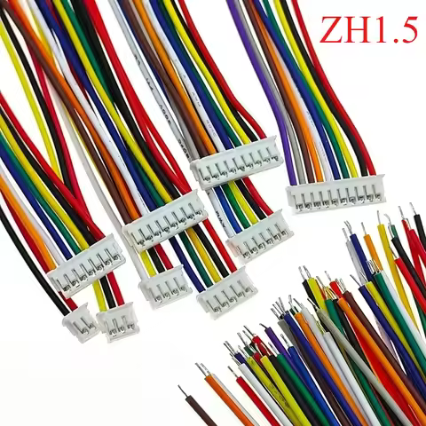 10pcs ZH 1.5mm 2/3/4/5/6/7/8/9/10/11/12Pin 60/200/500mm Terminal Crimp 28AWG JST Connector Electroni