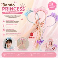 MINISO BALI | Bando Anak Wig Kepang Mahkota Pita Mutiara Bando Rambut Anak Aksesoris Rambut Princess