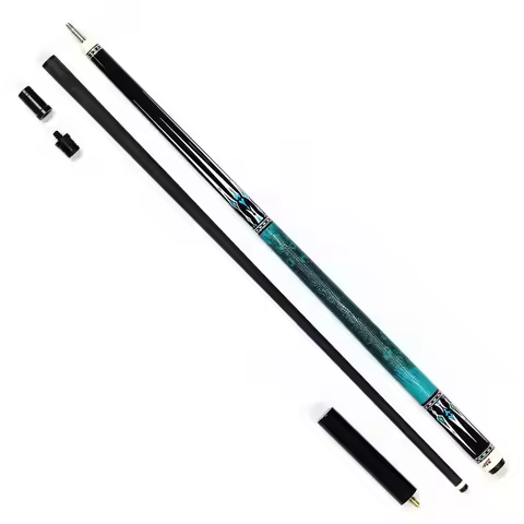 YFEN M7-Green High-tech Handmade Carbon Fiber 12.5mm/11.5mm Cue Tip 1/2 Joint Billiard Pool Cue With