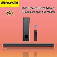 Awei Y520 Wireless Soundbar Home TV Bluetooth Soundbar Subwoofer Theatre Sound System Speaker With R