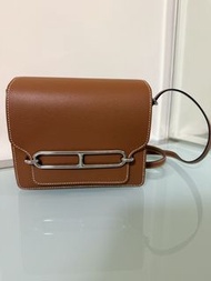 98新 Hermès mini roulis 金棕銀扣