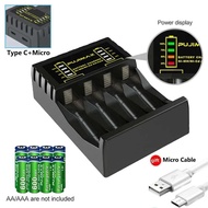 Battery Charger 4 Slots Intelligent Fast Charge With Indicator For 1.2V Nimh Nicd Aaa/Aa Rechargeabl