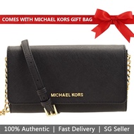 Michael Kors Handbag With Gift Paper Bag Crossbody Bag With Gift Bag Jet Set Travel Larg Black # 35S8GTVC3L
