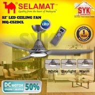 SYK Selamat 52 Inch MQ-C52DCL Ceiling Fan DC Motor LED Light Ceiling Fan Electric 3 Blade Fan Kipas 