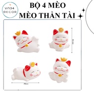 WHITE CAT SET for birthday cake decoration, plastic cat for cake decoration, funny cat