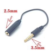 Gold 3.5mm Male to 2.5mm Female Adapter Cable Stereo Audio AUX Cord - 17cm