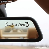 7.9-New Product Hot-selling Heart-Shaped Car Rearview Mirror Trust God Sticker Laptop Computer Glass