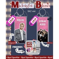 Midnight Blush Keychain STRAYKIDS VER + Fandom Name + Butterfly Charm