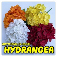 5 Head Bunga Hydrangea Artificial Hydrangea Bouquet Flower With Stem Gubahan Bunga Hiasan