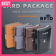 B172 RFID Pemegang Kad Lelaki Dompet Kad Pop Timbul automatik gesper anti-kecurian RFID Wallet RFID 