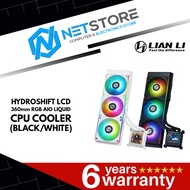 LIAN LI HYDROSHIFT LCD 360mm RGB AIO LIQUID CPU COOLER BLACK/WHITE