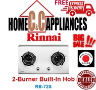 RINNAI  RB-72S 2 Burner Built-In Hob | Stainless Steel Top Plate| FREE DELIVERY | AUTHORIZED DEALER|