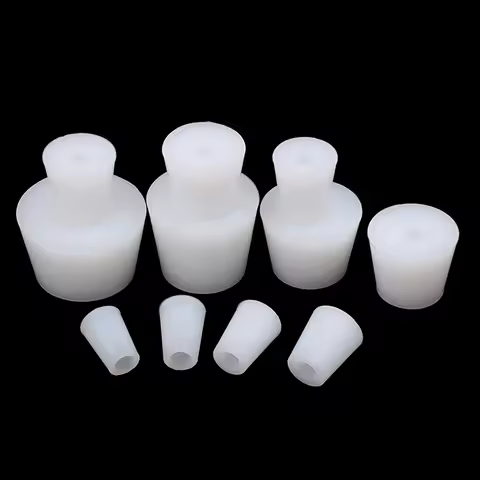 Food Grade Home Brew Wine Stoppers Conical Silicone Plug With Single Hole For Airlock Valve Bubbler 