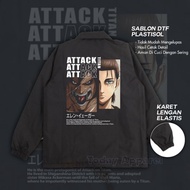 Coach Jacket Parachute Parachute Parachute Anime Attack On Titan Final Season AOT Eren Yeager Jaeger Mikasa Japan Japan Japanese Series Culture Style Aesthetic Aesthetic Original Distro Waterproof Men Women Size M L XL