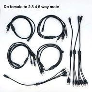 DC 1 Female to 2 3 4 5 way 22awg 18awg Male connector Power Supply Splitter Plug adapter Cable cord 