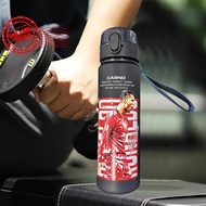 560ml Portable Ronaldo Sports Leakproof Water Bottle Tumbler Pattern Plastic Bottle Football F4p1
