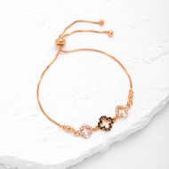 Hyl Jewelry 643B Gelang Titanium Wanita Bangle Bracelet Four Leaf Clover Terbaru Anti Karat Dan Ker