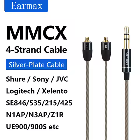 For SONY N3AP M9 XBA-A3 A2 Z1R SE215 UE900 900S Earphones MMCX Replaceable OCC Silver Plated Upgrade
