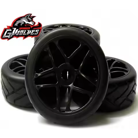 4pc GWOLVES 1/8 RC Buggy GT Truck Off-Road On-road Racing track hot melt tire Tyre 17mm adapter whee