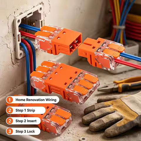 JINH Quick Plug-in Wire Connector Male and Female Insertable Electrical Terminal Blocks Tool Free Ca
