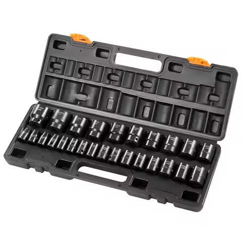 SucceBuy 1/2In 26Piece Impact Socket Set Impact Sockets Shallow Socket 6-Point Sockets 1/2 Inches Dr