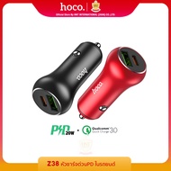 (Hoco Thailand) Z38 ที่ชาร์จมือถือในรถยนต์ หัวชาร์จด่วน PD20W+QC3.0 ชาร์จเร็ว 38W Voltage12-24v (2 พอร์ต Type C และ PD) ( Xiaomi iP14 iP15Samsung)