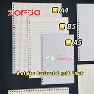Refill Loose Leaf Binder Paper / Refill Paper for Grid Line A5 / B5 / A4 Loose leaf Paper Refill