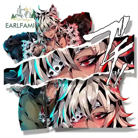 EARLFAMILY Ahegao Ghislaine Fanart Car Sticker Anime Window Trunk Decal JDM Peek Girl Graffiti Stick