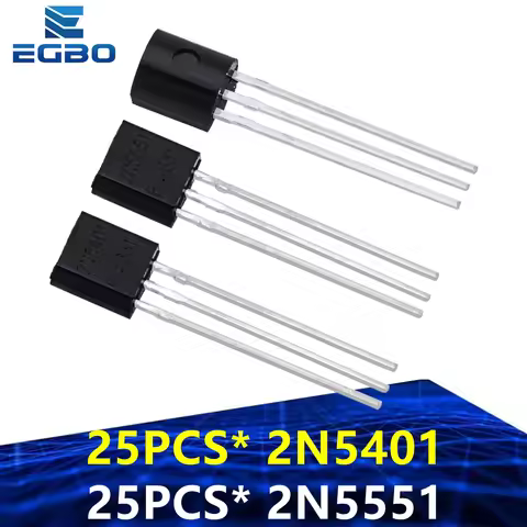 50pcs/lot (25PCS* 2N5401+25PCS* 2N5551 ) Transistor DIP 2N5551 2N5401 5551 5401 TO-92