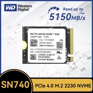 ดิจิตอลตะวันตก WD SN740 SSD 2TB 1TB M.2 2230 Gen4 PCIe 4.0 X4 NVMe สำหรับ Steam Deck Surface ProX