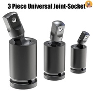 [CO] 3 Piece Universal Joint-Socket, Impact Swivel Socket Set, 1/4-Inch, 3/8-Inch, 1/2-Inch Drive Se