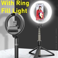 Universal Bluetooth Wireless Portable Selfie Stick Ring Fill Light Foldable Tripod Makeup Video Live Studio